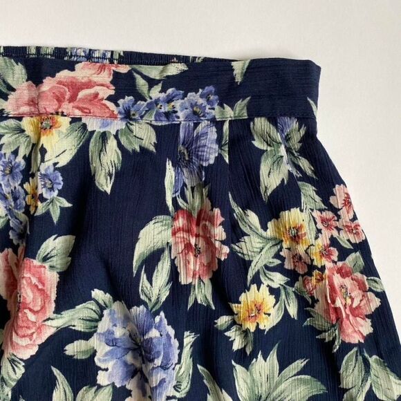 Vintage navy floral skirt - Picture 4 of 7